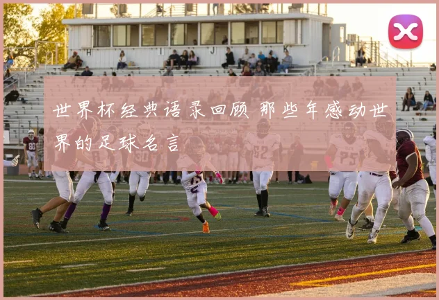 世界杯经典语录回顾 那些年感动世界的足球名言